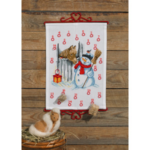 Permin Stickerei-Set Weihnachtskalender Schneemann & Pferd 32x45cm von Permin