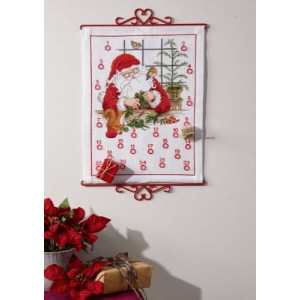 Permin Stickerei-Set Weihnachtskalender Weihnachtsmann 32x44cm von Permin