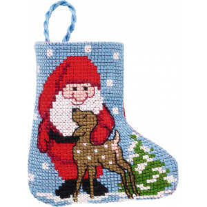 Permin Stickerei-Set Weihnachtsstrumpf Santa 7x8cm von Permin