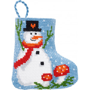 Permin Stickerei-Set Weihnachtsstrumpf Schneemann 7x8cm von Permin