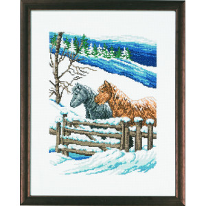 Permin Stickerei-Set Bild Winterfalte 29x37cm von Permin