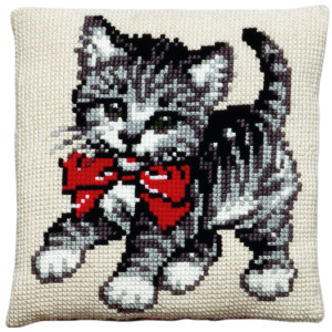 Permin Stickereiset Stramaj mit Garn Katze 40x40cm von Permin