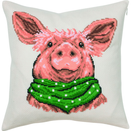 Permin Stickereiset Das glückliche Schwein 40x40cm Permin Stickereiset Das glückliche Schwein 40x40cm von Permin