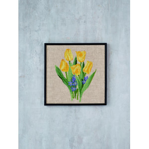 Permin Stickereiset Gelbe Tulpen R5796 30x30cm von Permin