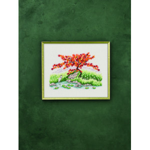 Permin Stickerei-Set Japanischer Ahorn & Reiher 43x36cm von Permin