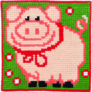 Permin Stickereiset Kinderkreuzstich Schwein 25x25cm von Permin