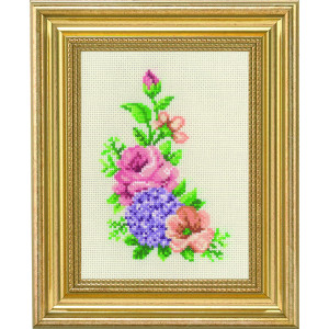 Permin Stickereiset Rose und Hortensie 14x19cm von Permin