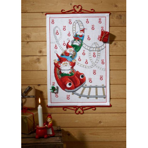 Permin Stickereiset Weihnachtskalender Achterbahn 38x57cm von Permin