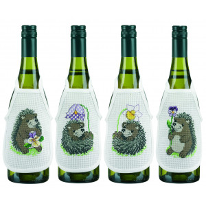 Permin Stickereiset Weinschürze Igel 10x15cm - 4 Stück von Permin