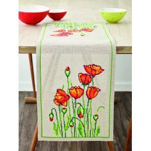 Permin Stickereiset Wilde Mohnblumen 31x91cm von Permin