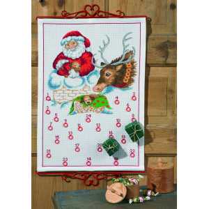 Permin Stickerei-Set Adventskalender - Der Weihnachtsmann im Kamin 38x von Permin