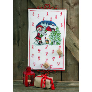 Permin Stickerei-Set Adventskalender - Der Weihnachtsmann und Kaninche von Permin