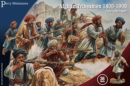 Perry Miniatures Afghanische Stammesangehörige 1800-1900: 28 mm Hartplastik-Miniaturen, 36 Figuren, 4 Kriegerrahmen, 2 Kommandobasen, Flaggen, Informationsbroschüre, ab 12 Jahren von Perry Miniatures