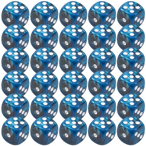 Pesoncarl 30 pcs 6-seitige Würfel Set 0,5 '' Marmor Blue Acryl Casino Dice Set mit weißen Punkten glattes Rollen 6-Seiten mit abgerundeten Ecken für Tischspiele, Spielzeug, Spielzeug Pesoncarl 30 pcs 6-seitige Würfel Set 0,5 '' Marmor Blue Acryl Casino Dice Set mit weißen Punkten glattes Rollen 6-Seiten mit abgerundeten Ecken für Tischspiele, Spielzeug, Spielzeug von Pesoncarl