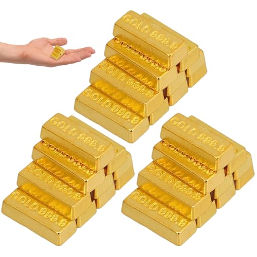 Gefälschte Goldbar, 30 Prozent simulierte Puppenhaus Goldbars, Legierung gefälschte Goldbars, Mini Requisiten Goldbars für Puppenhauszubehör von Pesoncarl