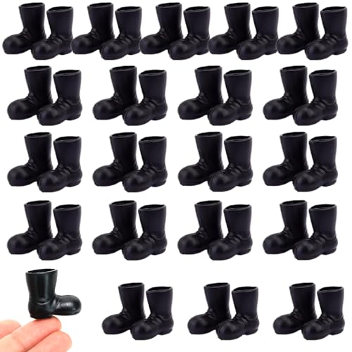 Mini Santa Claus Stiefel, Mini -Schuhe 20 Paar 1:12 Skala Simulierte Mini Santa Stiefel Schwarze Puppenschuhe für Puppenhaus Weihnachtsdekorationen, Kunsthandwerk, Mikrolandschaft von Pesoncarl