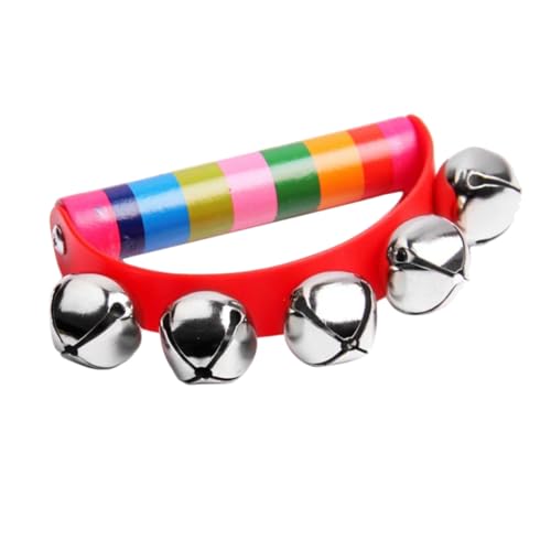 Pesoncarl Musikspielzeug, Tamburin Handbell Musikinstrument Rhythmus schütteln kleine Jingle Glockenspielzeug Tool Baby Kind Kind Frühes Bildend von Pesoncarl