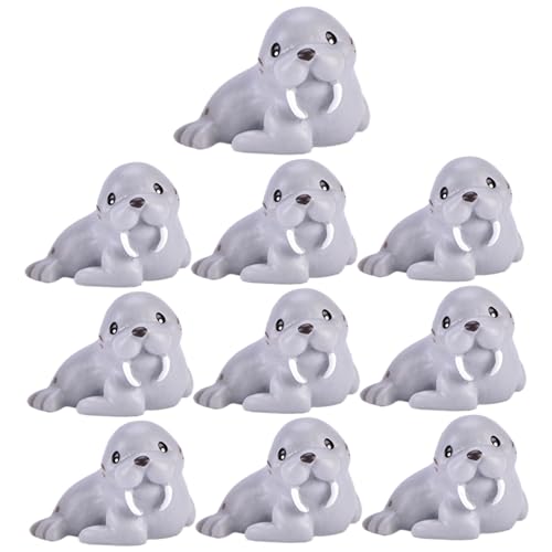 Pesoncarl 10pcs Walross Spielzeug, Sea Walrus Figuren Tierstatue, Wasserspielzeug Fischsammlung Spielzeug Synthetikharz Seespielzeug Geschenk für Familie, Freund und Kollegen von Pesoncarl