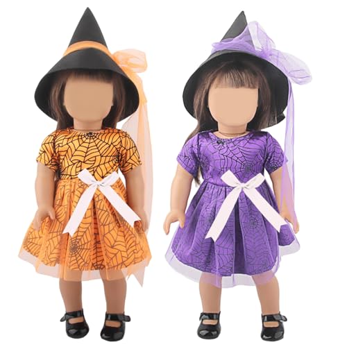 2 Set Halloween Puppenkleidung Ziemlich sicher 18 Zoll Puppenkleidung und Accessoires enthalten Hexenhut, Kleid für Halloween -Kostüme Mädchen, Accessoires 2 Set Halloween Puppenkleidung Ziemlich sicher 18 Zoll Puppenkleidung und Accessoires enthalten Hexenhut, Kleid für Halloween -Kostüme Mädchen, Accessoires von Pesoncarl