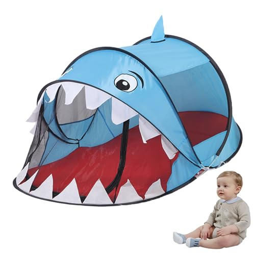 Pesoncarl Dinosaurierzelt, Pop-up-Lüftung Kinder Spielen Zelt mit Aufbewahrungstasche Polyester Tuff Indoor Kids Playhouse mit Drahtrahmen für Mädchen Junge Geschenk, Blau von Pesoncarl