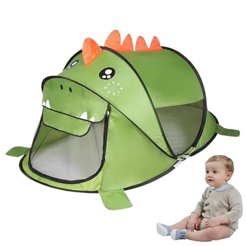 Pesoncarl Dinosaurierzelt, Pop-up-Lüftung Kinder Spielen Zelt mit Aufbewahrungstasche Polyester Tuff Indoor Kids Playhouse mit Drahtrahmen für Mädchen Junge Geschenk, Grün von Pesoncarl