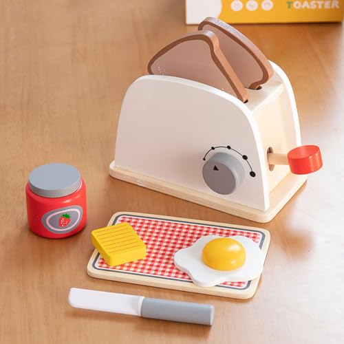 Pesoncarl Holzpop-up-Toaster Spiel Set Kids Interactive Early Learning Toaster Toaster für Geschenk. von Pesoncarl