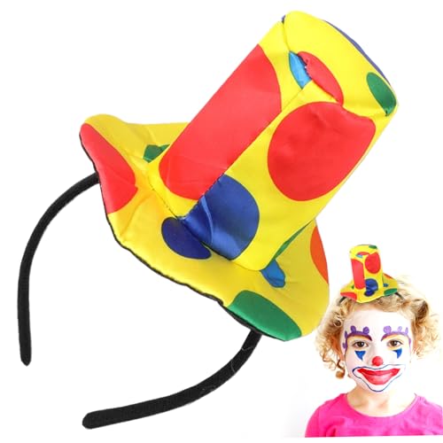 Pesoncarl Hüte für Erwachsene, Jester Hat Hair Accessoires, lustige Stirnbänder mit bunten Clown Hat Hair Hoop Lustige Party Clown Kostüm für Mädchen Kleidungszubehör für Party, Bühnenperformance von Pesoncarl