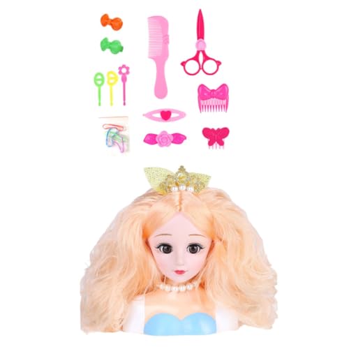 Pesoncarl Kinder Haarstyling Head Doll Girls Friseur Styling Make -up Doll Head Accessoires 12pcs. von Pesoncarl