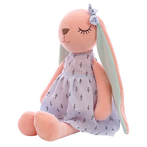 Pesoncarl Plushie, Lange Ohren Kaninchen Puppe Plüsch gefülltes Hasenspielzeug 45 cm Baby Schlaf Begleiter Puppe Blau von Pesoncarl