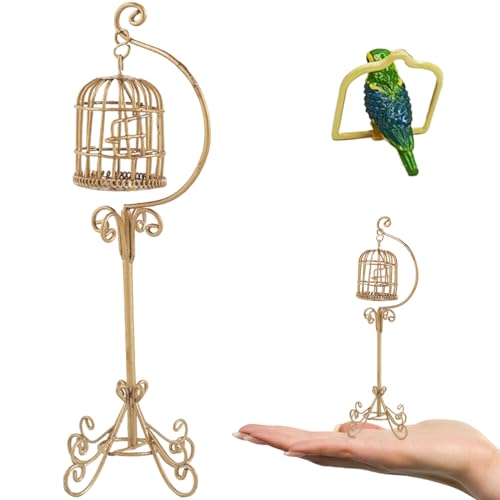 Pesoncarl Puppenhauszubehör 1:12 Metall Vogel Käfig Floor Stand Model Dollhouse Möbel, Mini -Zubehör für Mini Fairy Garden Micro Landscape Accessoire, Spielzeug, Spielzeug Pesoncarl Puppenhauszubehör 1:12 Metall Vogel Käfig Floor Stand Model Dollhouse Möbel, Mini -Zubehör für Mini Fairy Garden Micro Landscape Accessoire, Spielzeug, Spielzeug von Pesoncarl