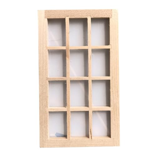 Pesoncarl Puppenhauszubehör und Möbel, Simulation Spielzeugpuppenhauszubehör Set Mini Holzfenster für die Dekoration von Pesoncarl