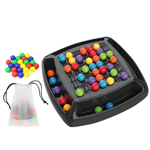 Pesoncarl Rainbow Ball Elimination Game 2 4 Menschen Strategie Brettspiele mit 48 Regenbogenperlen Eltern Kind Entwicklungs Familienbrettspielen für Kinder, Erwachsene, Erwachsene von Pesoncarl