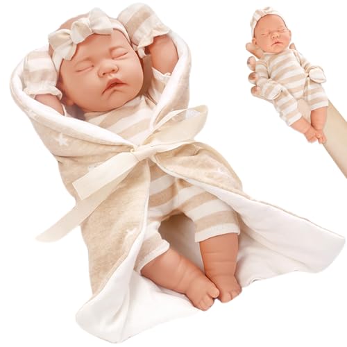 Pesoncarl Realistische Babypuppe, 12 Zoll weiche Vinyl Neugeborene Babypuppe, potenzielle Silikon -Babypuppe mit tragbaren Kleidung, Babypuppen mit abnehmbarem Schlafsack für Jungen Mädchen Kinder. von Pesoncarl