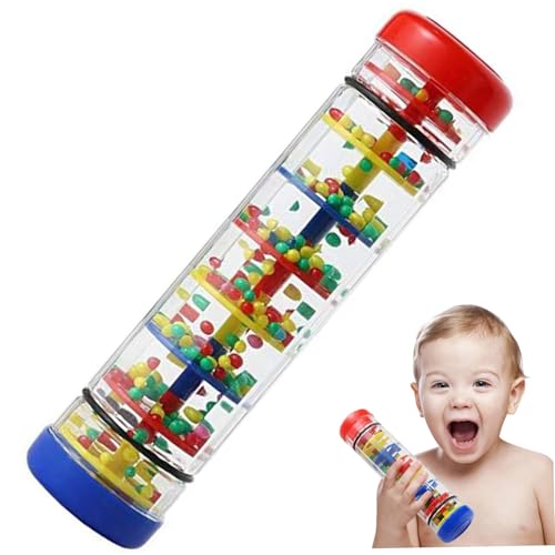 Pesoncarl Regenmacher Babyspielzeug, Regenmacher, 8 Zoll lustiges Regenstick Baby Spielzeug Rassel Rube Bildung Regenmacher Spielzeug Baby Plastik Musik Sensorisches Hörinstrument von Pesoncarl