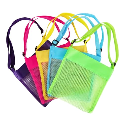 Pesoncarl Sandspielzeug, Strandschalen mesh -Taschen tragbare Multifunktionen Kinderspielzeugspeicher Handtasche zufällige Farbe 5pcs von Pesoncarl