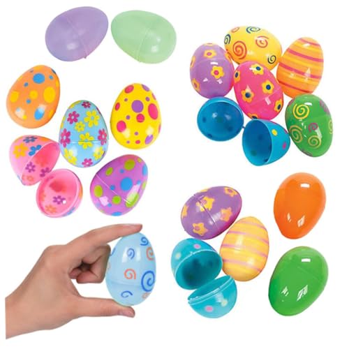 Pesoncarl Sensorisches Spielzeug für Babys, 12pcs Ostern Eier Bunte bemalten Ostern Plastik Eier Süße Ostern Überraschung Spielzeug Eier Ostern Geschenk für Kinderpartyversorgung von Pesoncarl