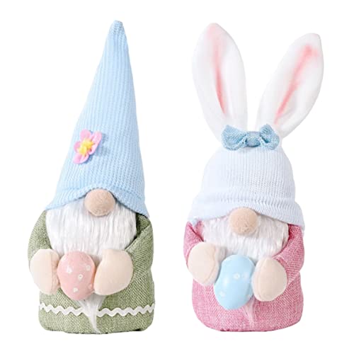 Pesoncarl Silikon -Babypuppe, Osterdekorationen Ostern Gnom gesichtslose Plüsch -Frühling -Hasen -GNOME Ornamente 2pcs von Pesoncarl