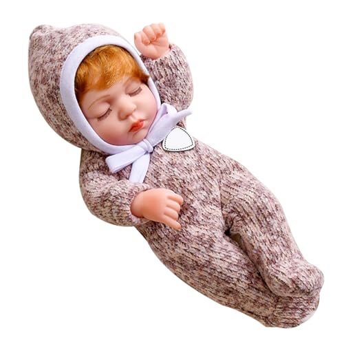 Pesoncarl Silikon Babypuppe, wiedergeborene Puppe mit Stoff Set 12 Zoll Vinyl Mini Babypuppen Abnehmbare realistische Babypuppe weiche Ganzkörper Miniatur Babypuppe für Kinder Mädchen von Pesoncarl