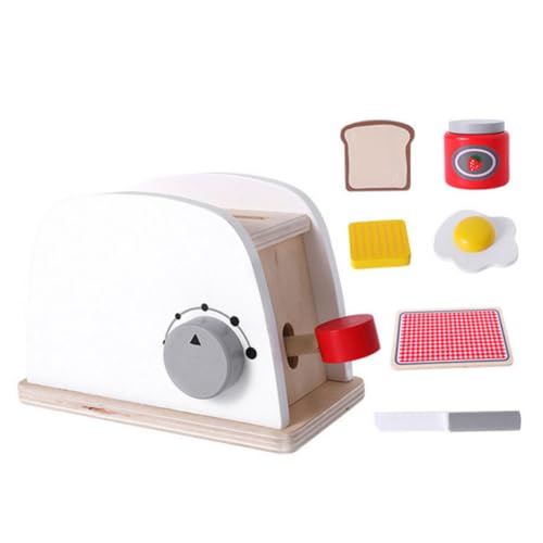 Pesoncarl Spielzeugküchenzubehör, Holzpop-up-Toaster-Spiel Set Kids Interactive Early Learning Toaster Toy für Geschenk von Pesoncarl