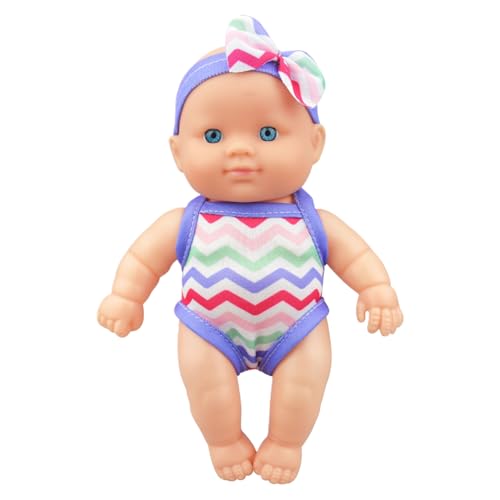 Pesoncarl Wasser Babypuppe süße Simulation Badepuppe 8,5 x 3,4 x 5,3 Zoll Schwimmen Babypuppe mit beweglicher Gelenk und Abnehmbarer Kleidung Vinyl Wasserspielzeug für Kinder, Style2. von Pesoncarl