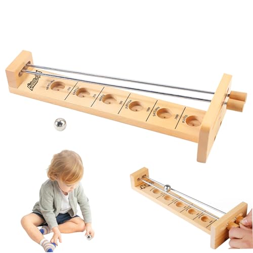 Pesoncarl Wellenlängenbrettspiel, das Mondspiel 11,8 Zoll lustiges Holzspiel mit Metal Ball und Rods Balancing Development Tabletop Games für Kinder Erwachsene von Pesoncarl