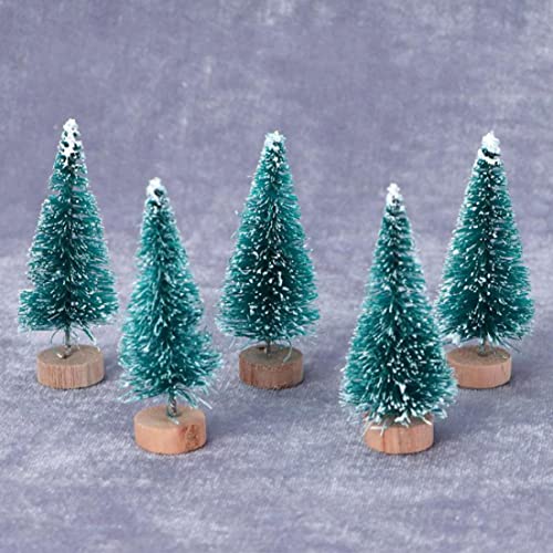 Puppenhaus Accessoires und Möbel, Miniatur Weihnachtsbaumpuppenhaus Schnee Weihnachtsbaum Künstliche Kiefern 5pcs 6 cm von Pesoncarl