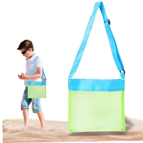 Sandspielzeug, Muschelbeutel Mesh Beach Bag Schnell trockener Muschel Sammeltasche mit verstellbarem Gurt Kids Beach Bag Beach Toy Bag Geschenk für Jungen und Mädchen von Pesoncarl