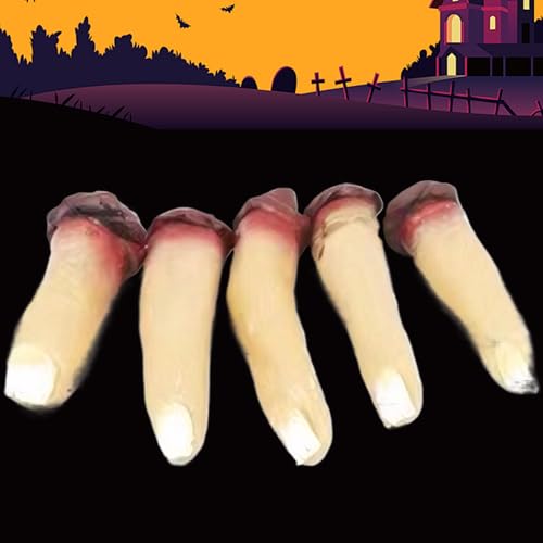 Streichmaterial, falscher Finger, 5pcs gebrochene gefälschte Körperteile, Horror beängstigende blutige Leiche, Halloween -Requisiten für Haunted Room Vampire Zombie Party Gefälligkeiten, Style 2 von Pesoncarl