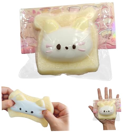 Stressbällchen niedliche Katzen -Toast 3.4x3.2x1.2 Squish -Kugeln weiche Gummi -Stressspielzeug Angst Linderung Stressspielzeug abnehmbarer langsamer Aufstieg Stress Ball, Squeeze Spielzeug von Pesoncarl