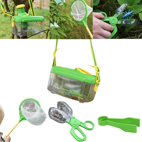 Insektenfänger-Set, Insektensammel-Set, Outdoor-Natur-Set mit Pinzette, Fangkäfig-Clip und Butte-Netzfang, Tiermotiv von Pessrrtewg