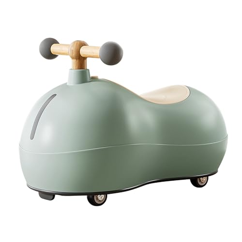 Petalum Babyauto mit Rollen, schwenkbar, gleitend, leise, Lauflernfunktion, ergonomischer Griff, Erdnussform, Beleuchtung, für 1 bis 3 Jahre (grün) von Petalum