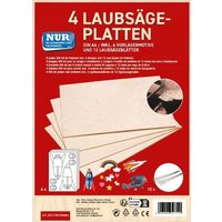 4 Laubsägesperrholzplatten DIN A 4,inkl. 4 Vorlagenmotive und 12 Laubsägeblätt von Peter Bausch GmbH & Co. KG