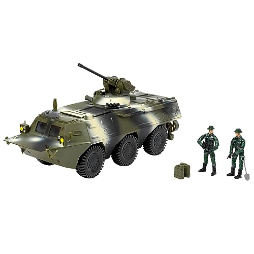 Peterkin World Peacekeeper 38 cm Infanterie-Kampffahrzeug (IFV) mit beweglichem Geschützturm, 6 Personalpositionen und Militärfiguren | Maßstab 1:18 | Actionfiguren und Zubehör | ab 3 Jahren von Peterkin