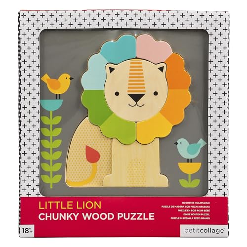 Petit Collage PTC317 Chunky Wooden Tray Lion Puzzle, Multi von Petit Collage